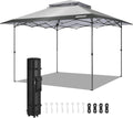 Gartenpavillon, 3,3 × 3,3 m, mit Doppeldach, UV-Schutz 50+, höhenverstellbar, für den Garten und Camping, Grau/Schwarz, VIVOHOME