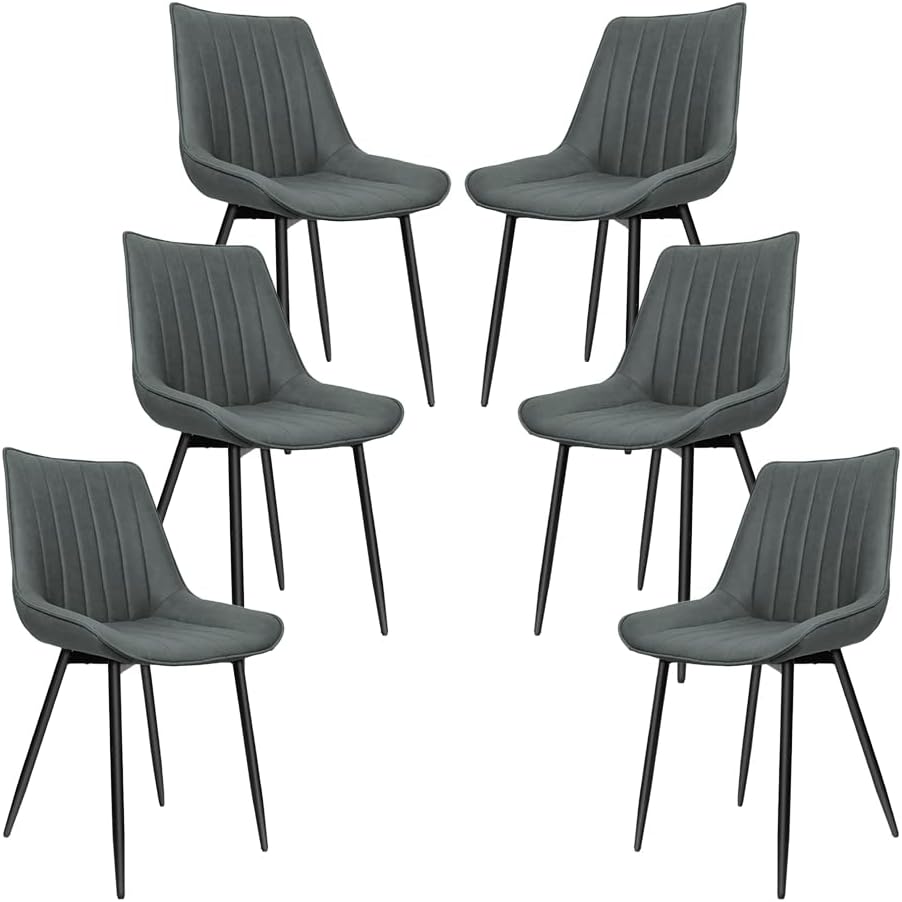 LANTUS Esszimmerstühle, für das Wohnzimmer und die Küche, aus Metall, Dunkelgrau