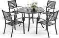 Gartenmöbel-Set, wasserdicht, verstellbar, aus Metall, für den Garten und den Balkon, Schwarz, PHI VILLA
