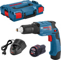 Bosch Professional 12V System Akku-Bohrschrauber, 0 Ah, bürstenlos, Blau/Schwarz/Rot