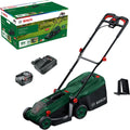 Bosch ROTAK18V-34 Rasenmäher, 25–65 mm, 35 l, 34 cm, klappbar, bürstenlos, Grün/Schwarz/Rot, aus Stoff