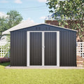 Gerätehaus, 300 × 252 × 191 cm, aus Metall, mit Stauraum, für den Garten, Anthrazit, muenfly