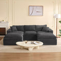 Sofa, 268 cm, aus Stoff, für das Wohnzimmer, Grau, Litbird