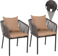Mendler HWC-N41AM Lounge-Stühle, aus Aluminium, wasserabweisend, für den Garten, Anthrazit/Taupe