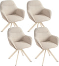 Esszimmerstuhl, für das Büro und die Küche, aus Metall und Polyester, Beige, Goeurvant